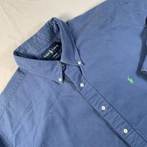 Vintage Polo Ralph Lauren Mens Size XXL Button Down Shirt Blue Label Heavyweight